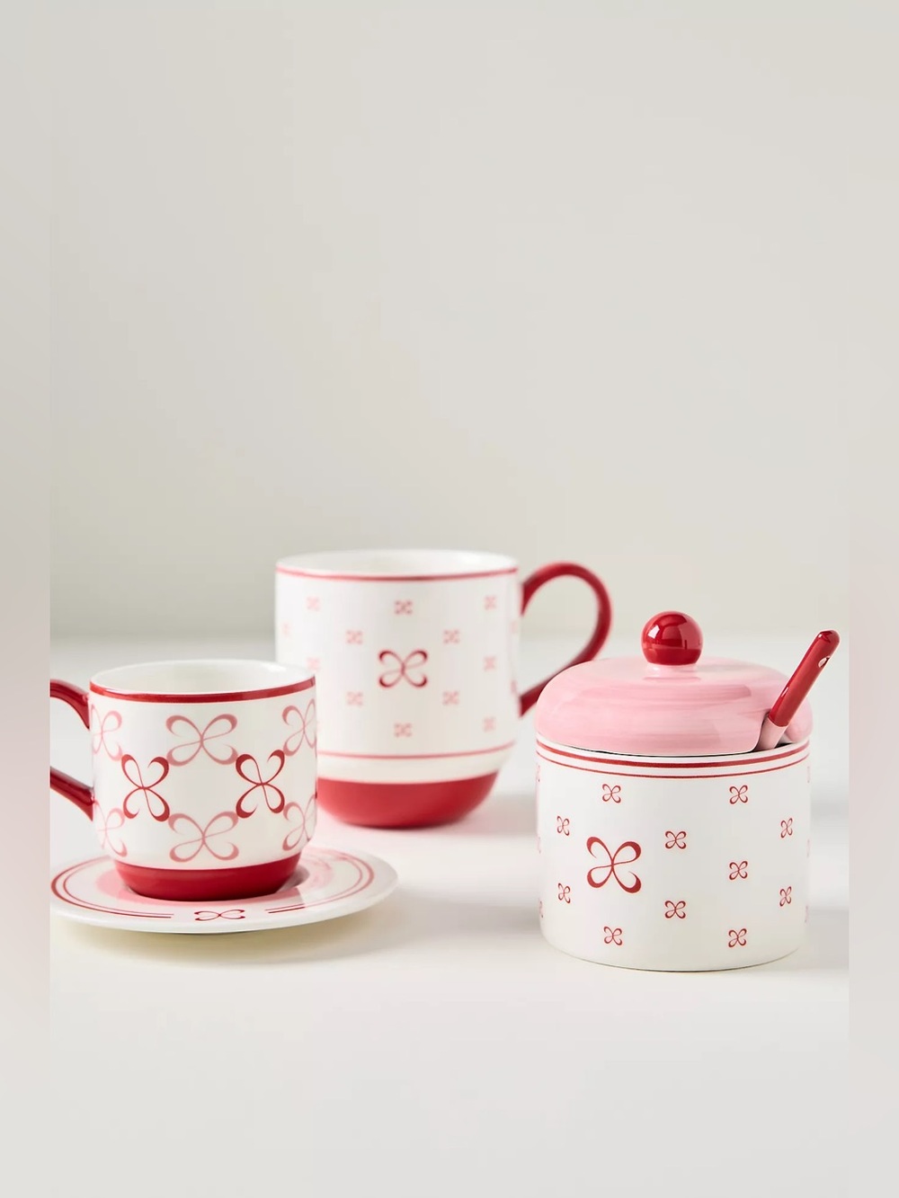 Maeve Stoneware Espresso Cup & Saucer - Pink/Red New - Picture 2 of 3